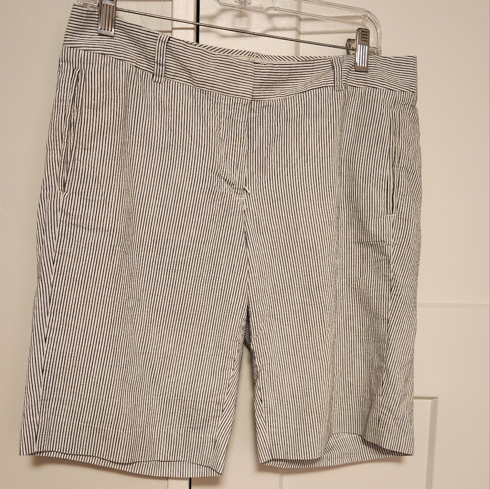 J. Crew Black and White Striped Women's Bermuda Shorts Size 8